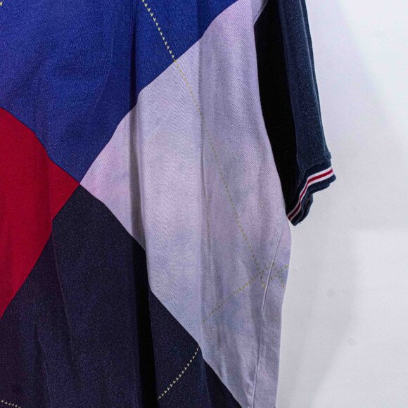 Chaps Ralph Lauren Golf Argyle Polo Shirt Colorblock Distressed XL VTG 90s - Picture 9 of 9